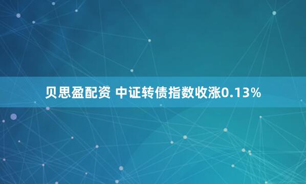 贝思盈配资 中证转债指数收涨0.13%